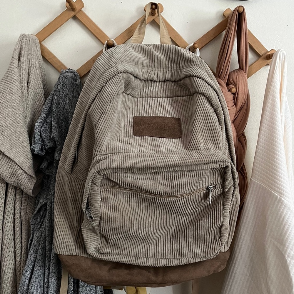Jansport Corduroy Tan Backpack